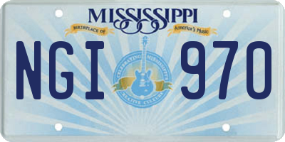 MS license plate NGI970