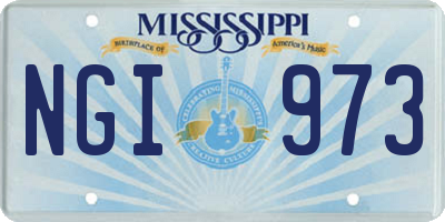 MS license plate NGI973