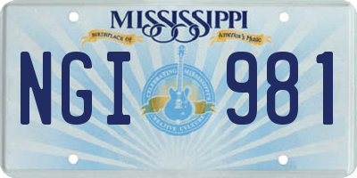 MS license plate NGI981