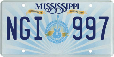 MS license plate NGI997