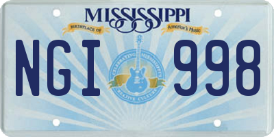 MS license plate NGI998