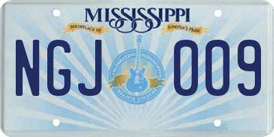 MS license plate NGJ009