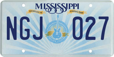 MS license plate NGJ027