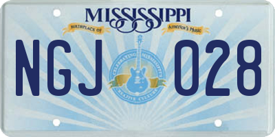 MS license plate NGJ028