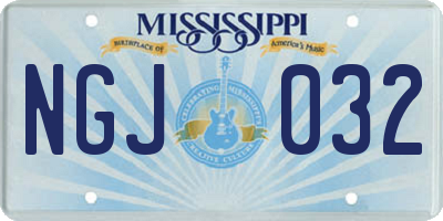 MS license plate NGJ032
