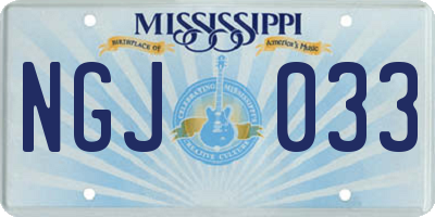 MS license plate NGJ033