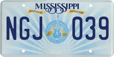 MS license plate NGJ039
