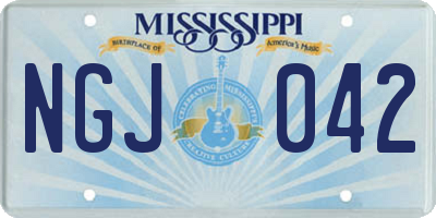 MS license plate NGJ042