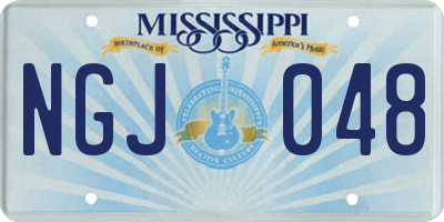 MS license plate NGJ048