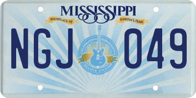 MS license plate NGJ049