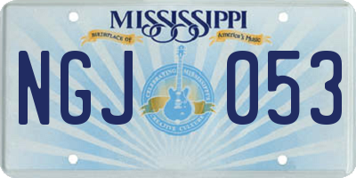 MS license plate NGJ053