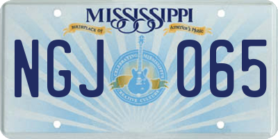 MS license plate NGJ065