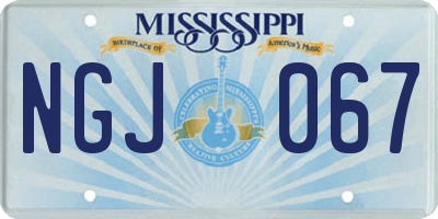 MS license plate NGJ067