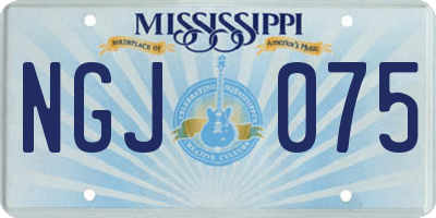 MS license plate NGJ075