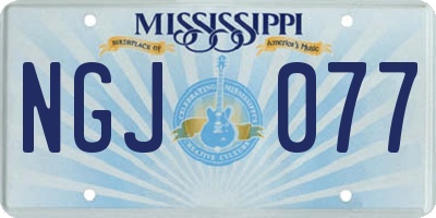MS license plate NGJ077