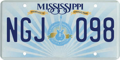 MS license plate NGJ098