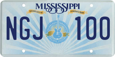 MS license plate NGJ100