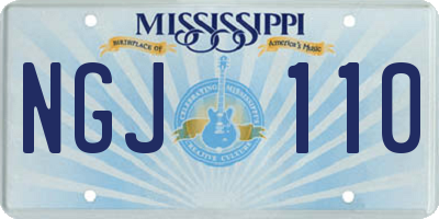 MS license plate NGJ110