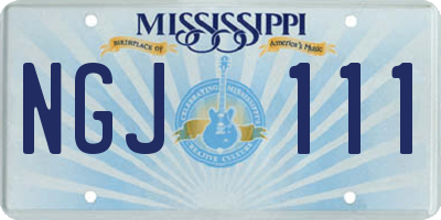 MS license plate NGJ111