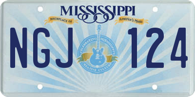MS license plate NGJ124