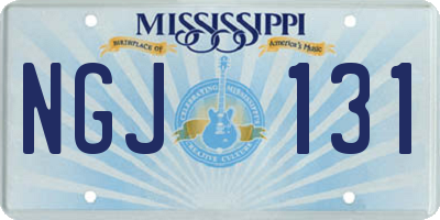 MS license plate NGJ131
