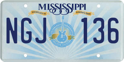 MS license plate NGJ136
