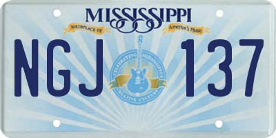 MS license plate NGJ137