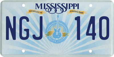 MS license plate NGJ140