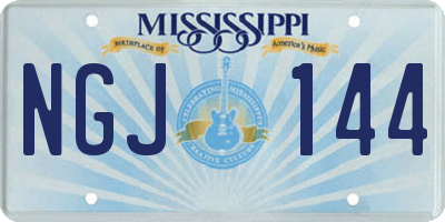 MS license plate NGJ144