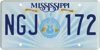 MS license plate NGJ172