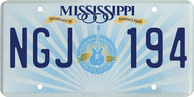 MS license plate NGJ194