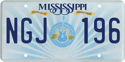 MS license plate NGJ196