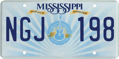 MS license plate NGJ198