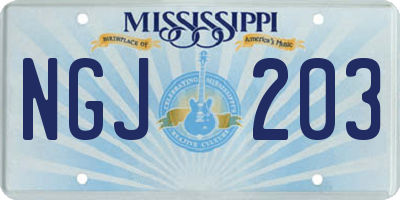 MS license plate NGJ203