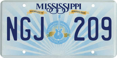 MS license plate NGJ209
