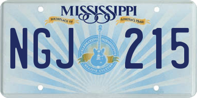 MS license plate NGJ215