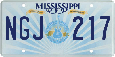 MS license plate NGJ217