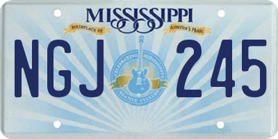 MS license plate NGJ245