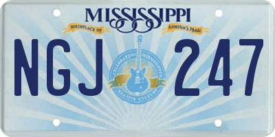 MS license plate NGJ247