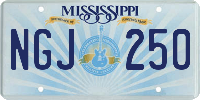 MS license plate NGJ250