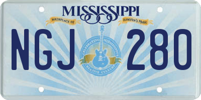 MS license plate NGJ280