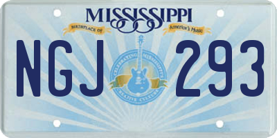 MS license plate NGJ293