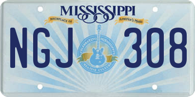 MS license plate NGJ308