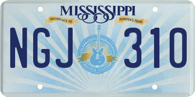 MS license plate NGJ310