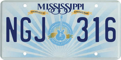 MS license plate NGJ316