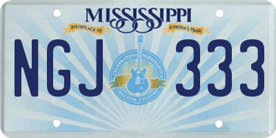 MS license plate NGJ333