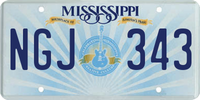 MS license plate NGJ343