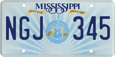MS license plate NGJ345