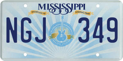 MS license plate NGJ349