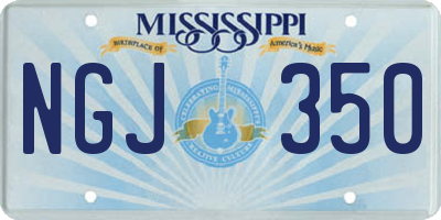 MS license plate NGJ350